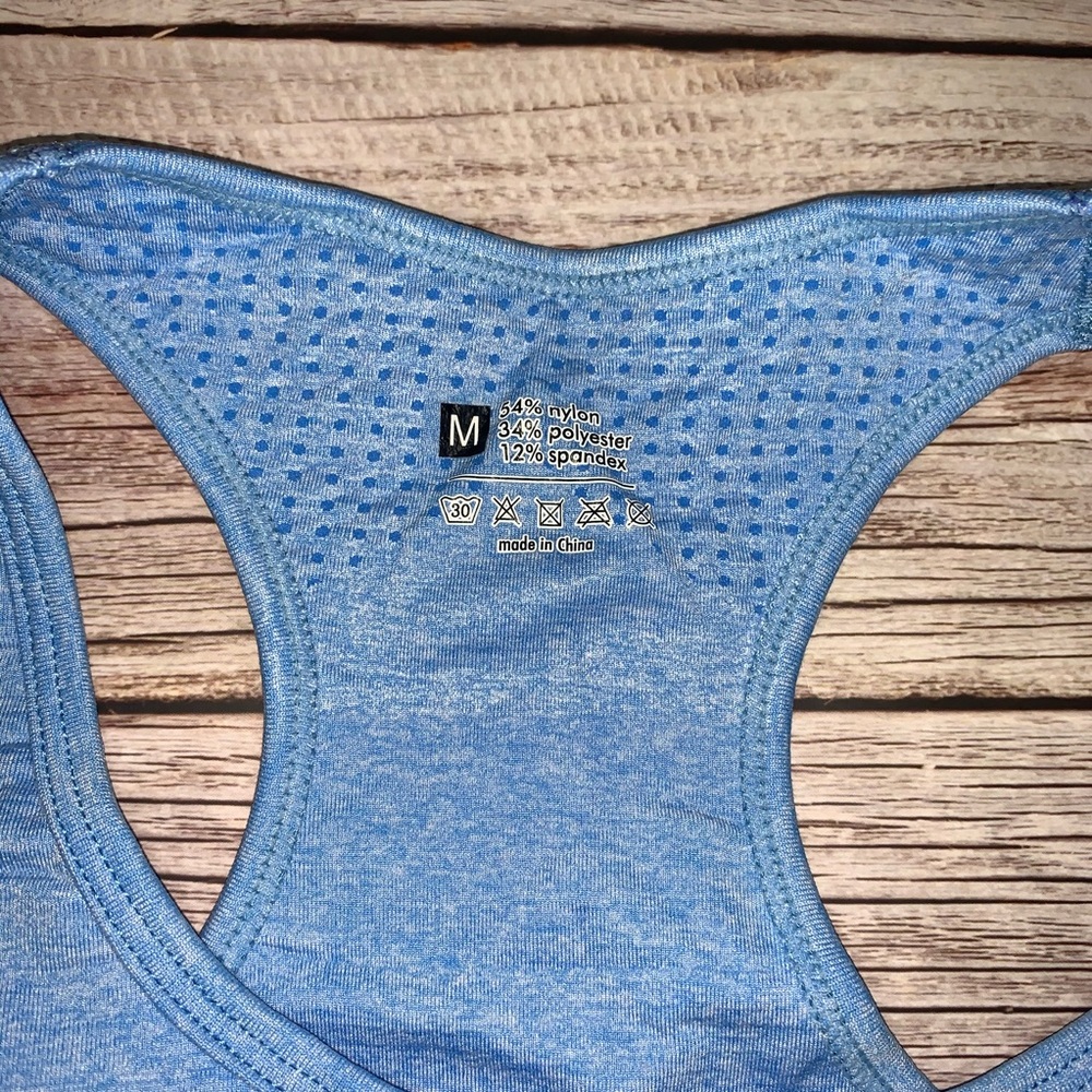 NWOT SET//High Waist Workout Shorts blue - Picture 6 of 11